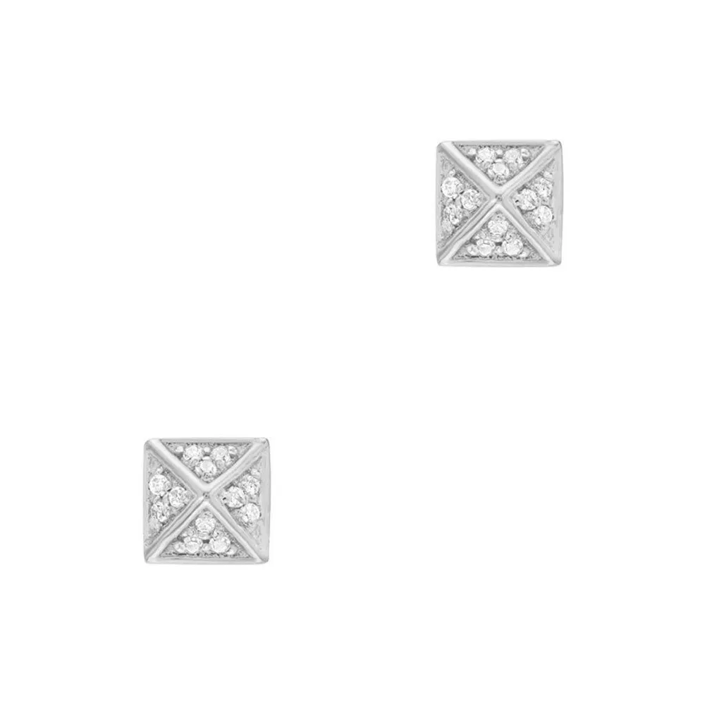 Small Diamond Pyramid Post Earrings