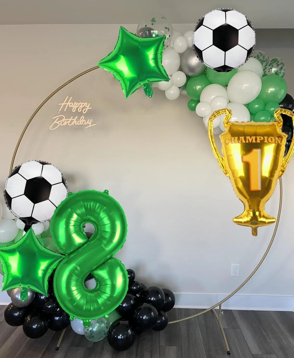 Soccer Balloons Championship Trophy Balloon, 32 Inch Foil Mylar Gold Champion Balloon First Prize Soccer Party Decorations World Cup Sport Theme Birthday Party Balloons Decorations Supplies Decor