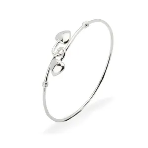 Sterling Silver Bracelet - 2 Heart Bracelet