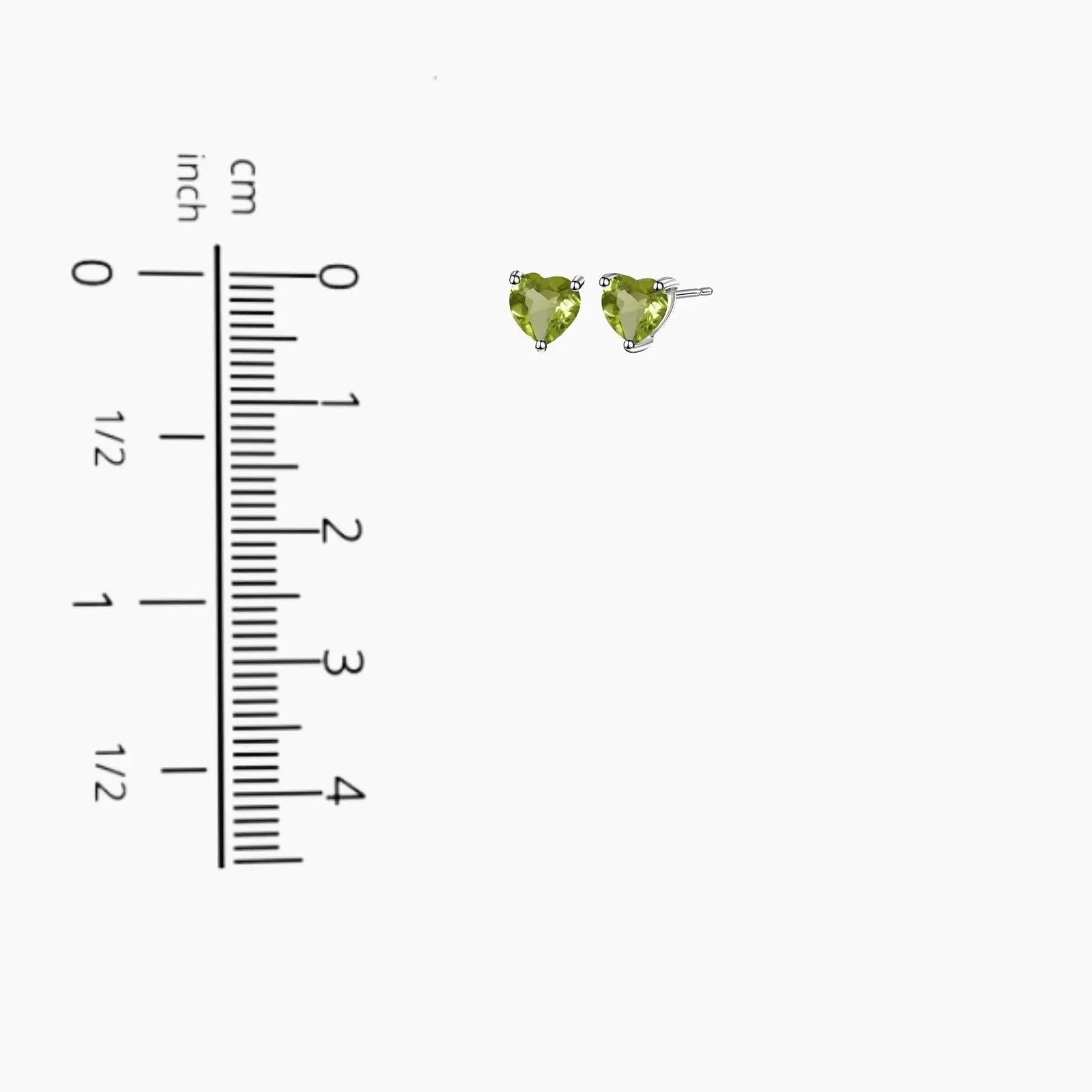 Sterling Silver Peridot Earrings | Heart Shape | Irosk ®