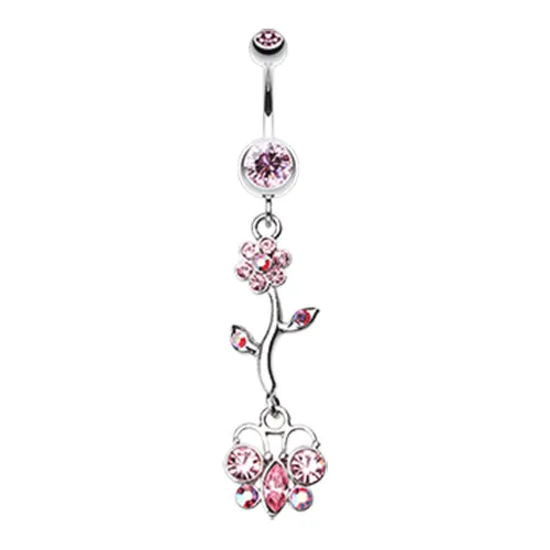 Summer Daisy Butterfly Belly Dangly