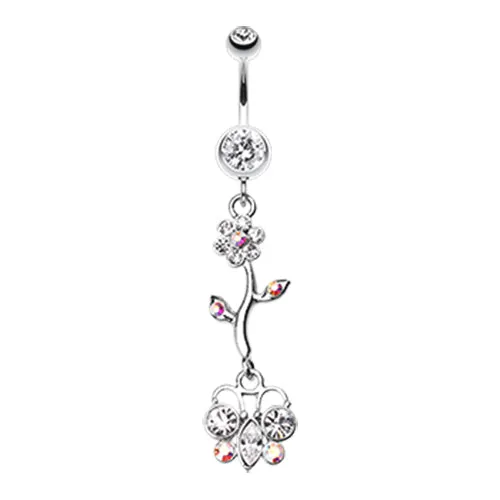 Summer Daisy Butterfly Belly Dangly