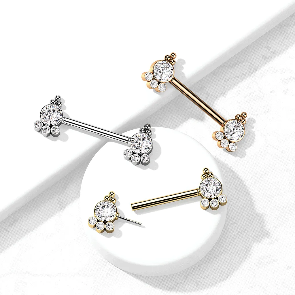 Threadless Fascino Nipple Jewellery with Yellow Gold Plating