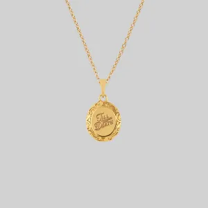 TILL DEATH. Promise Medallion Pendant Necklace - Gold