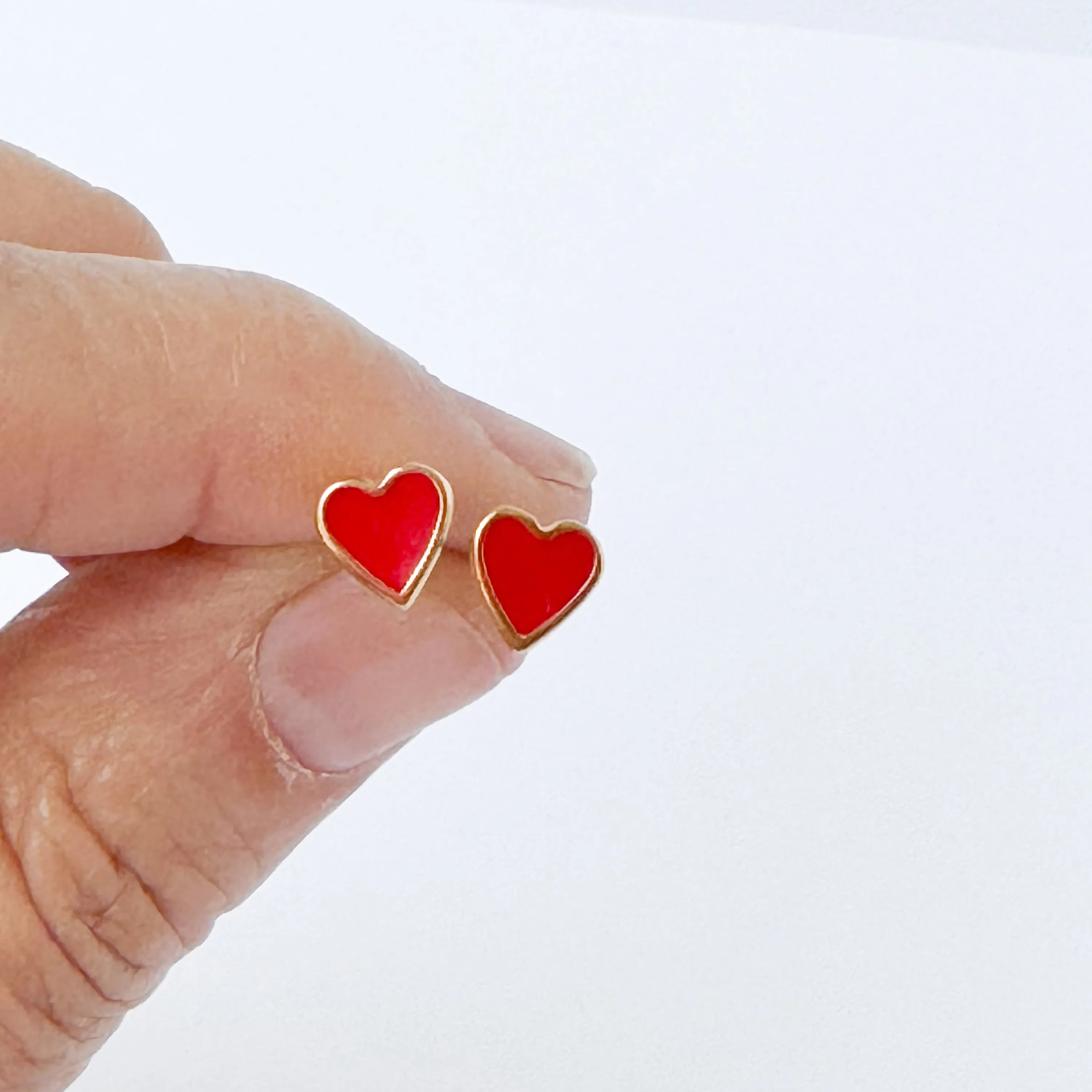 Tiny Heart Studs With Hypoallergenic posts - WS