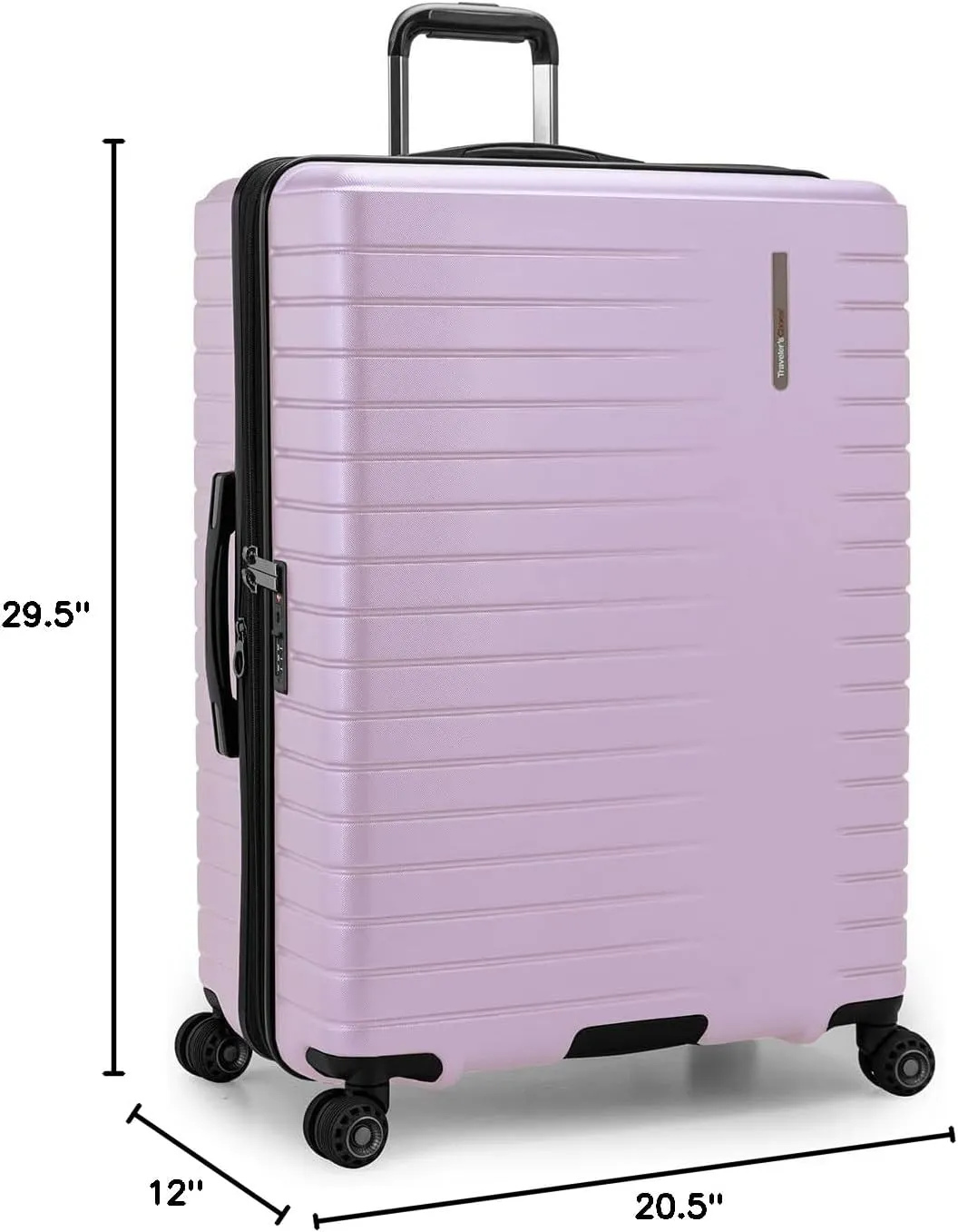 Traveler's Choice Archer Polycarbonate Hardside Spinner Luggage Set, Tie Down Straps, Purple, Checked 29-Inch
