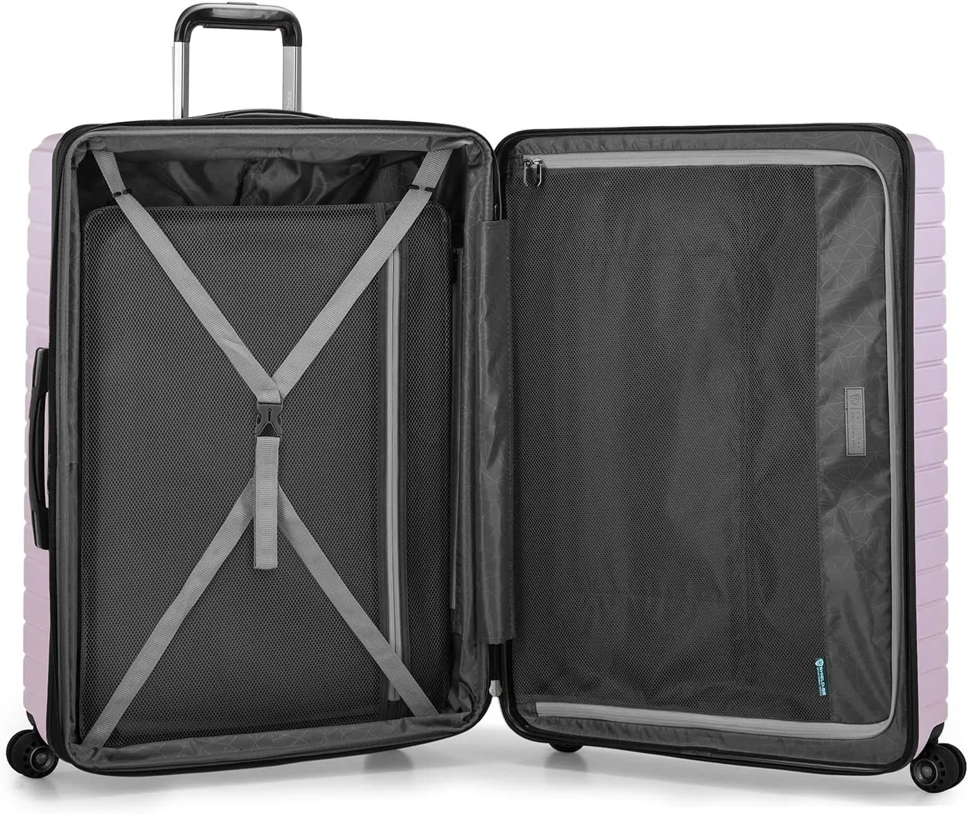 Traveler's Choice Archer Polycarbonate Hardside Spinner Luggage Set, Tie Down Straps, Purple, Checked 29-Inch