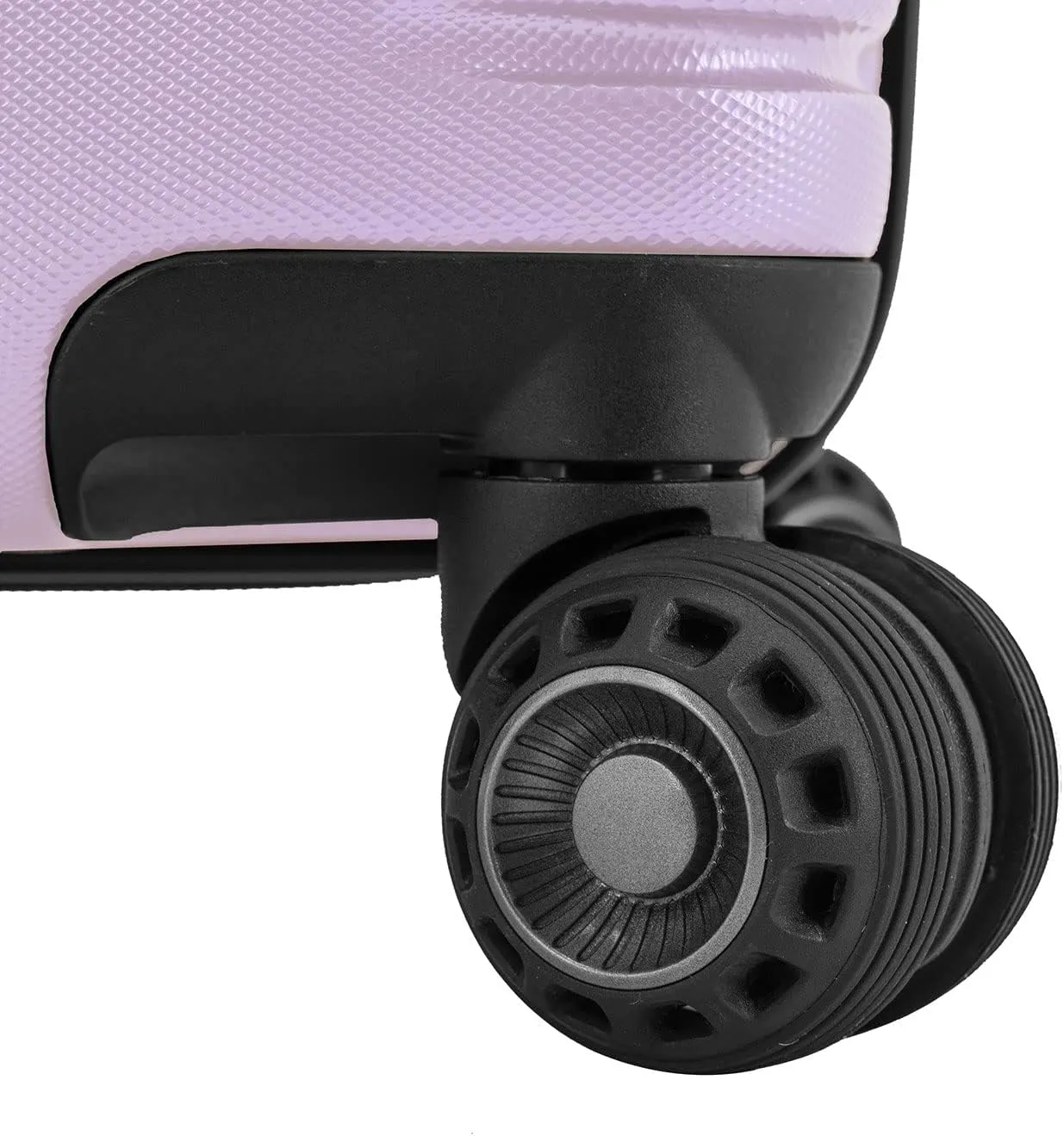 Traveler's Choice Archer Polycarbonate Hardside Spinner Luggage Set, Tie Down Straps, Purple, Checked 29-Inch