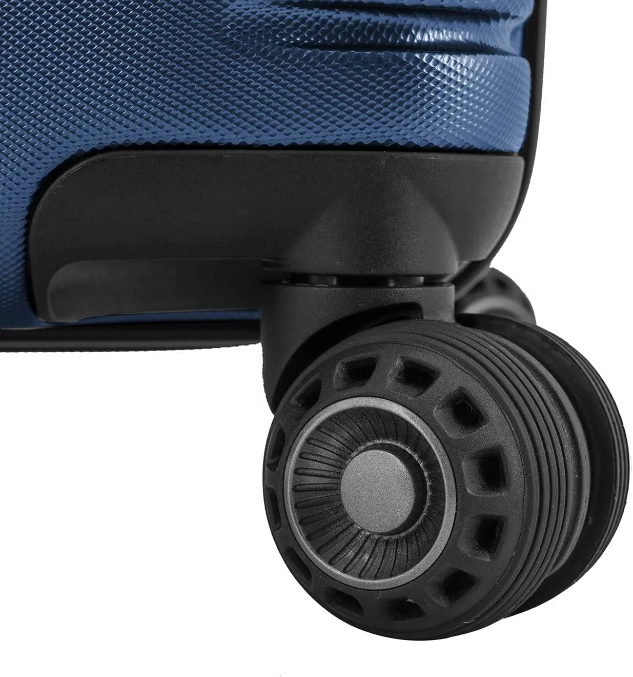 Traveler's Choice Archer Polycarbonate Hardside Spinner Luggage Set,Tie Down Straps, Blue, Checked 29-Inch