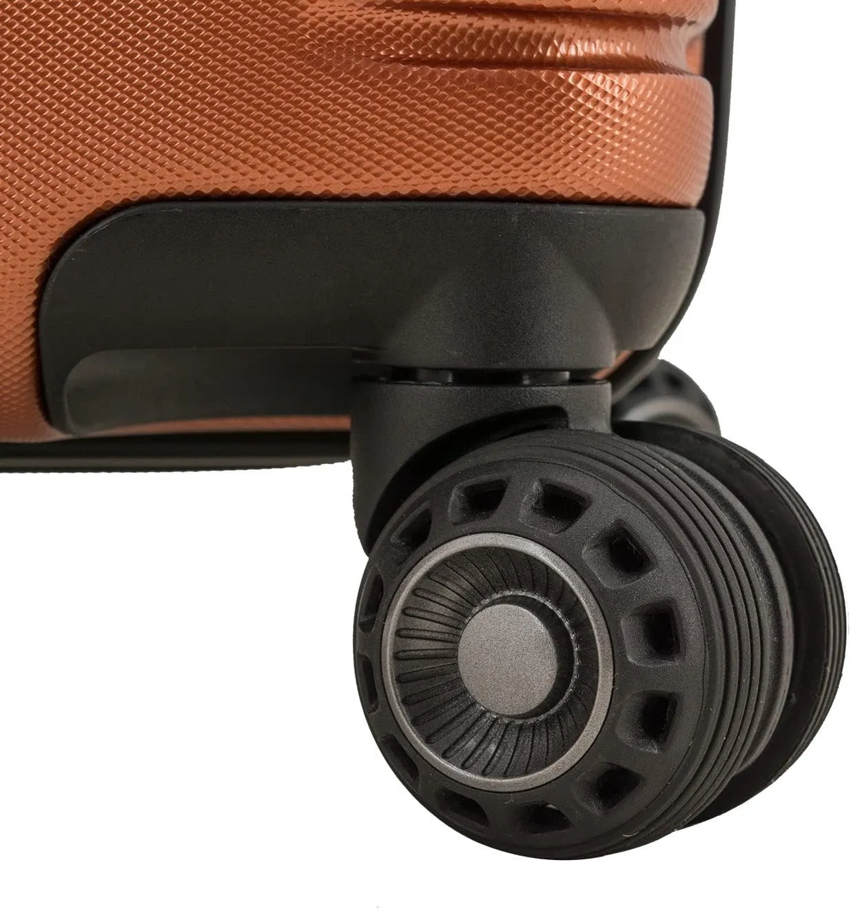 Traveler's Choice Archer Polycarbonate Hardside Spinner Luggage Set,Tie Down Straps, Orange, Checked 29-Inch