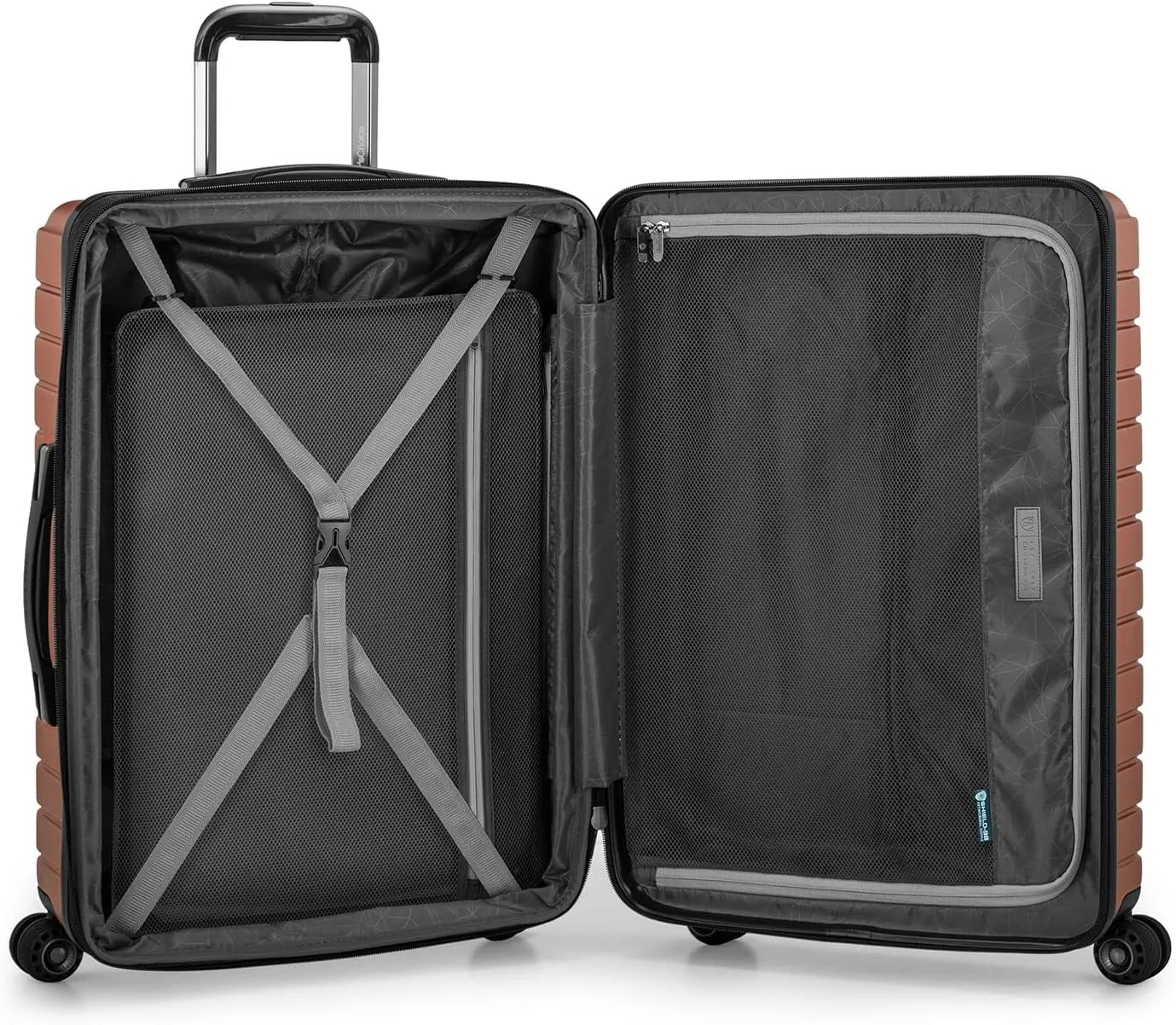 Traveler's Choice Archer Polycarbonate Hardside Spinner Luggage Set,Tie Down Straps, Orange, Checked 29-Inch