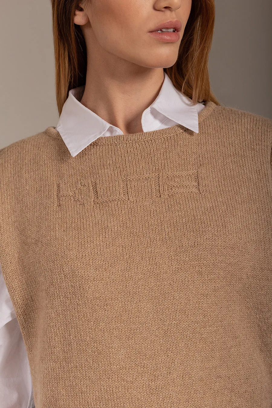 Udda Vest Baby Alpaca Color Croissant