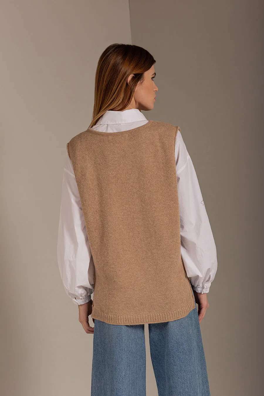 Udda Vest Baby Alpaca Color Croissant