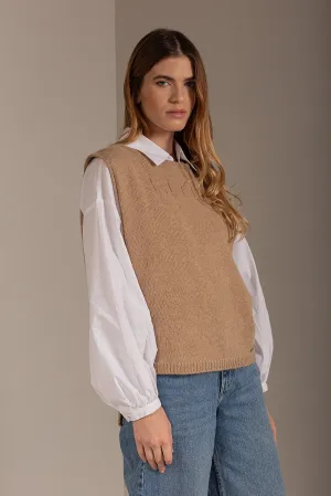 Udda Vest Baby Alpaca Color Croissant