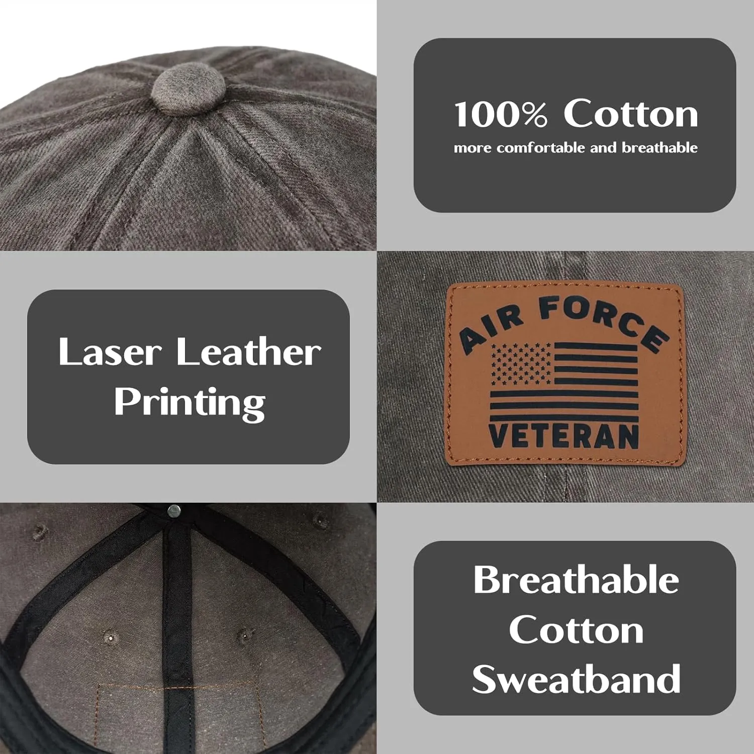 Unisex Adjustable Patriotic Veterans Baseball Cap Veteran Hats, Birthday, Father's Day and Veterans Day Gift for Men