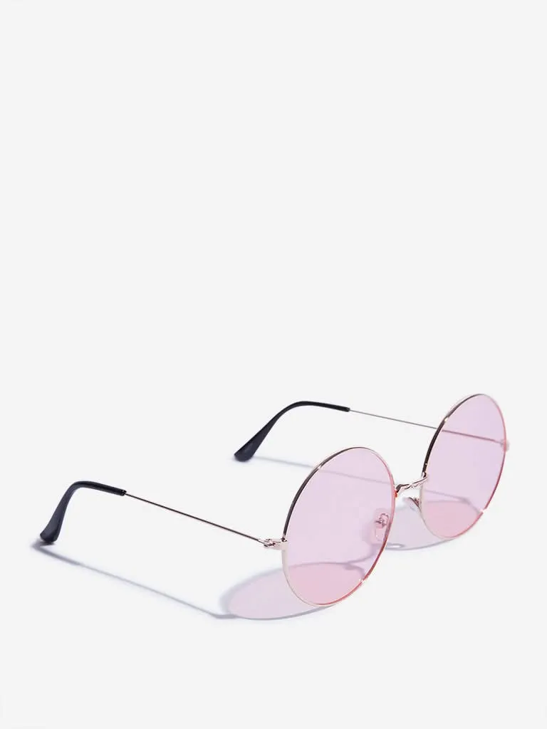 Westside Accessories Pink Round Frame Sunglasses