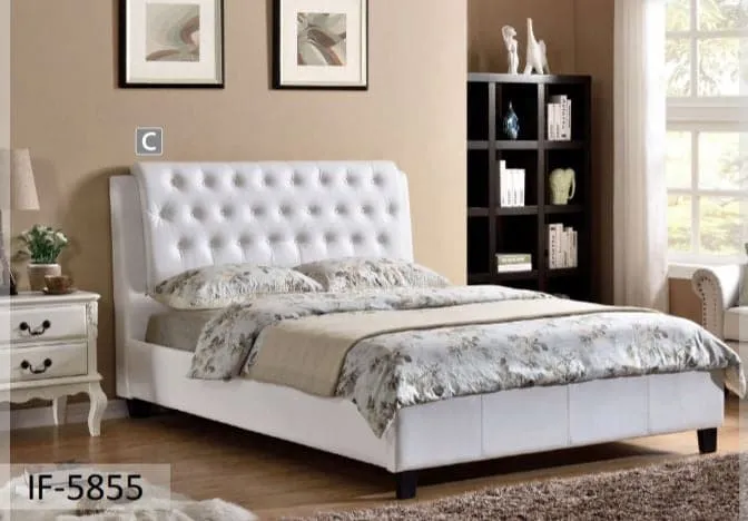 White PU Polyurethane Bed