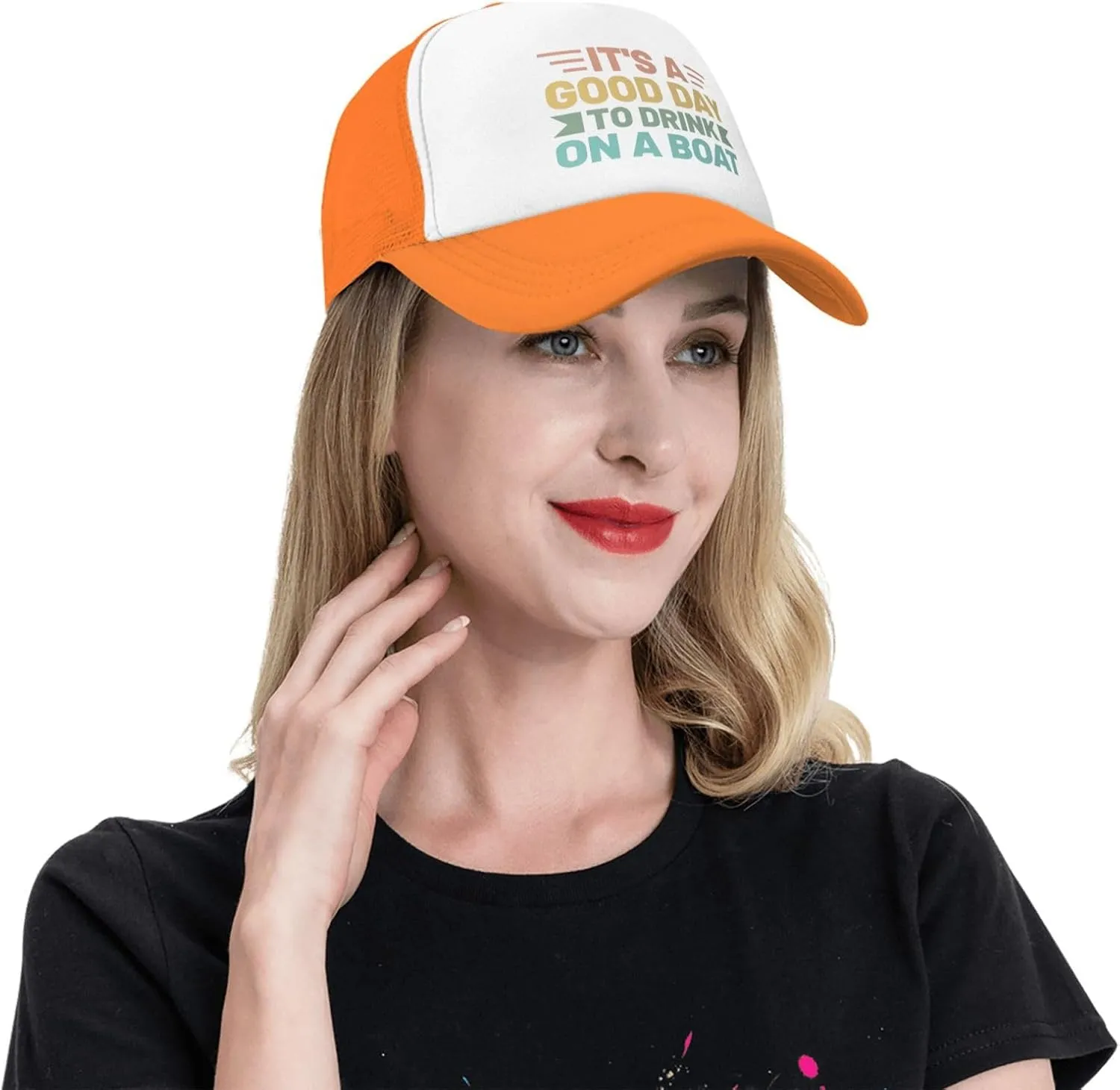 Womens Baseball Hats Drinking Party Mesh Cap Women's Cool Cap It is A Good Day to Drink On A Boat Caps