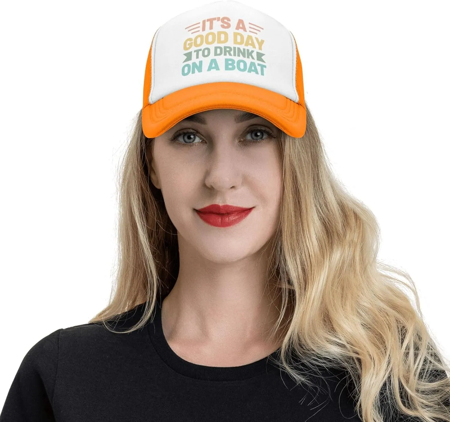 Womens Baseball Hats Drinking Party Mesh Cap Women's Cool Cap It is A Good Day to Drink On A Boat Caps