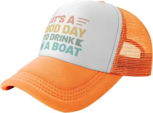 Womens Baseball Hats Drinking Party Mesh Cap Women's Cool Cap It is A Good Day to Drink On A Boat Caps