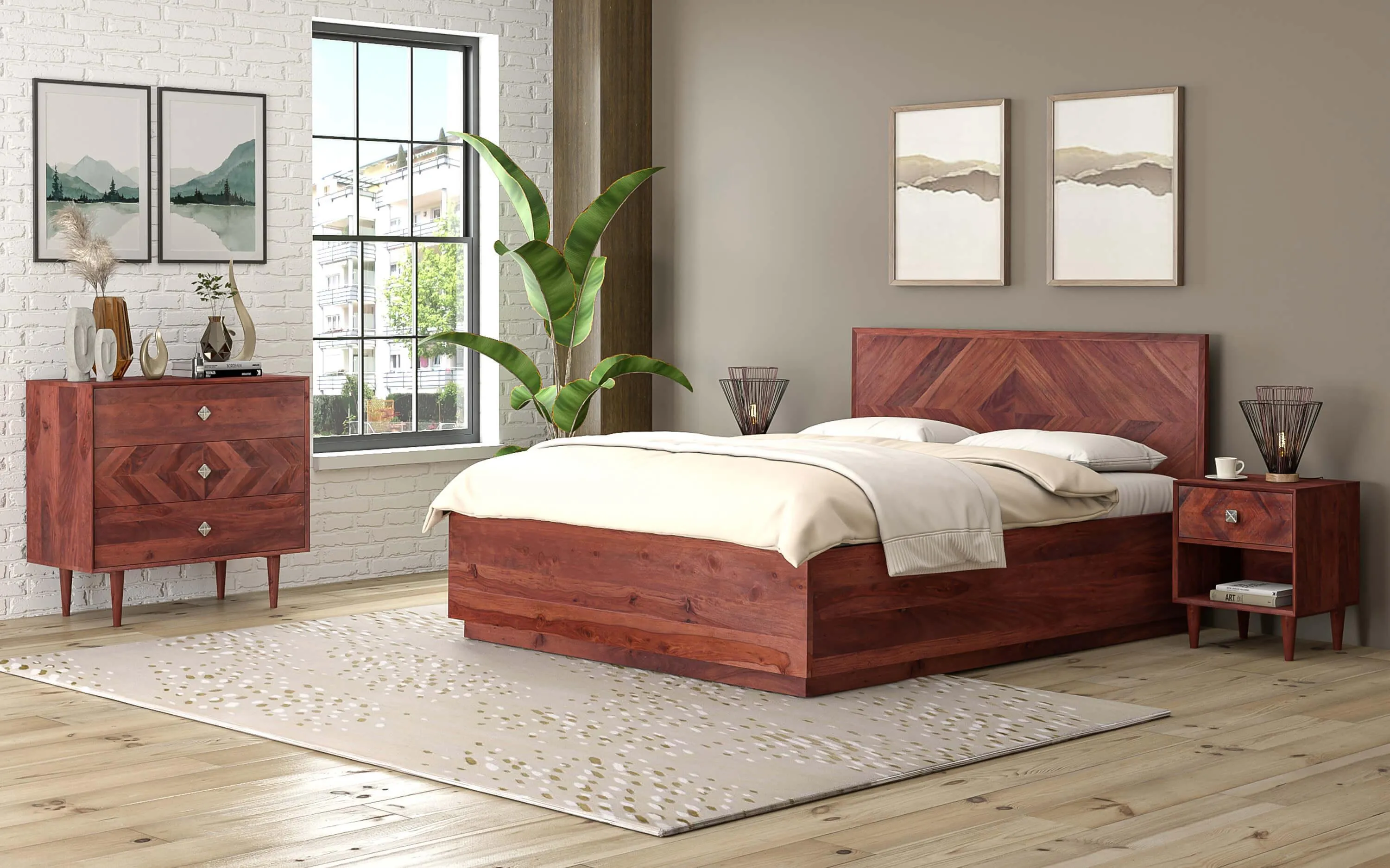 Wooden Hydraulic King Size Bed | Modern Lift Up Storage Bed For Bedroom