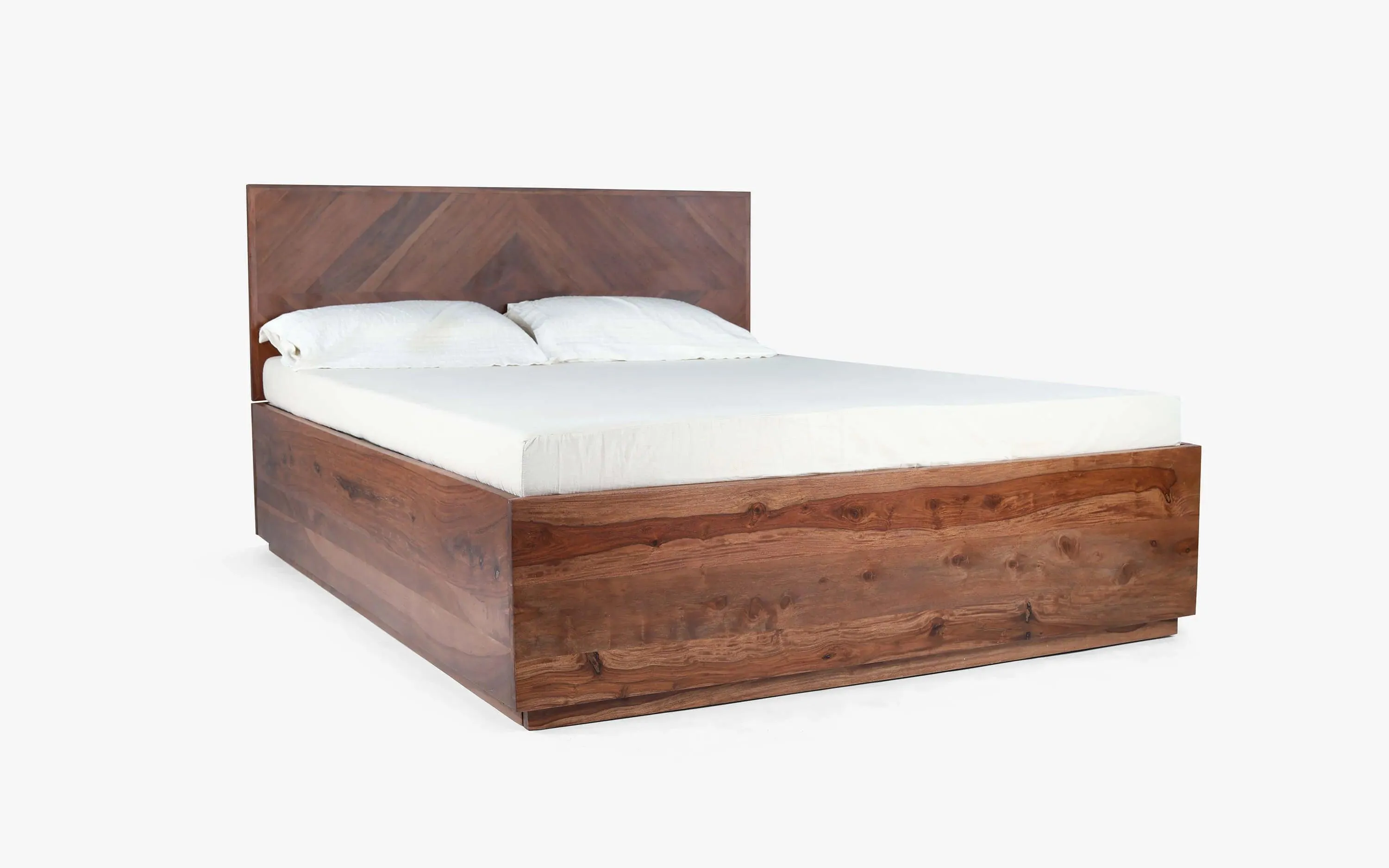 Wooden Hydraulic King Size Bed | Modern Lift Up Storage Bed For Bedroom