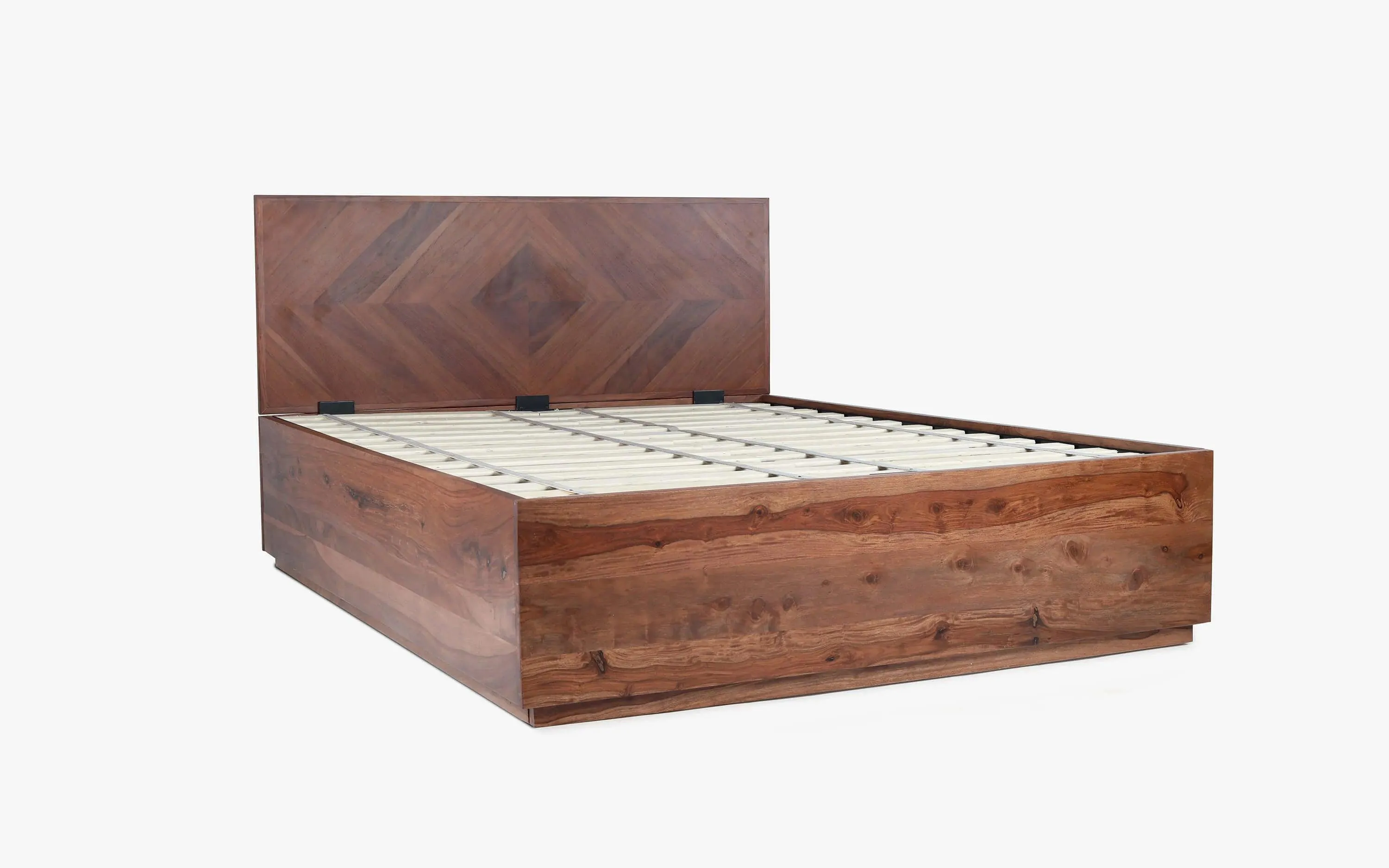 Wooden Hydraulic King Size Bed | Modern Lift Up Storage Bed For Bedroom