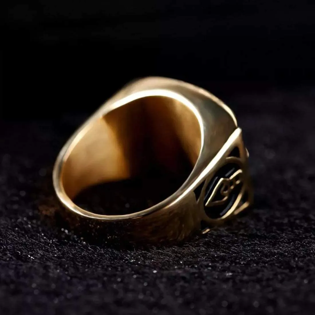 Yellow Chimes Rings for Men gorgeous Gold plated Blue Stone Stainless Steel Stylish Ring for Men and Boys